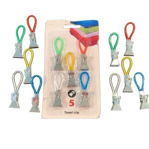 15 Towel Hanging Clips for Tea Towels  Kitchen Bathroom Beach Home Set Lot NEW